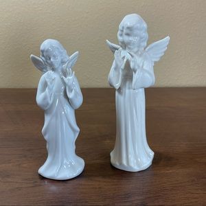 Vintage Dresden Porcelain Figurine Angel Hands Apart Germany